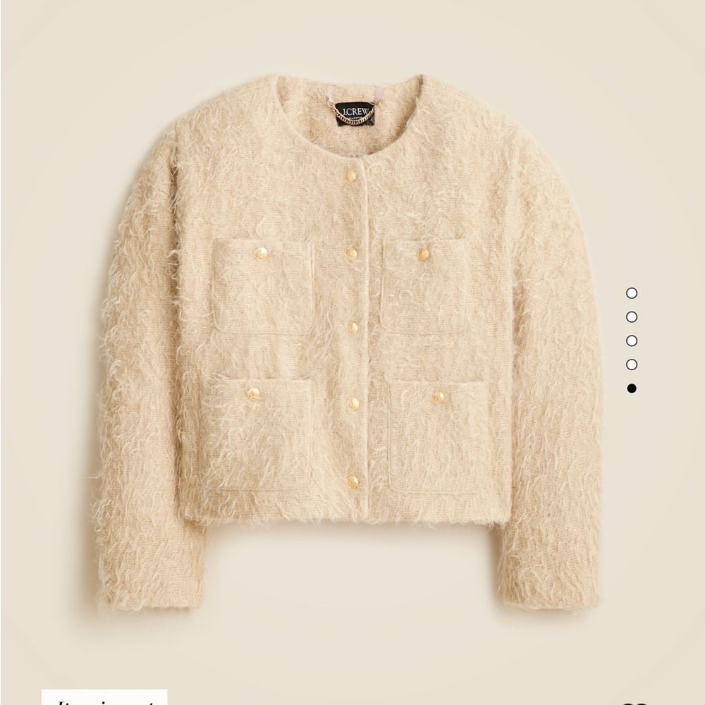 J Crew Collection Lady Jacket in Brushed Wool Blend in Oat Latte color